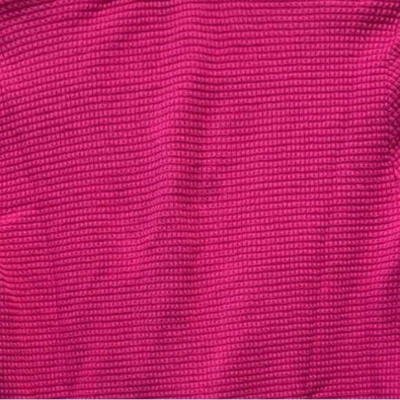 J. Crew Pink Magenta Henley Waffle Knit Long Sleeve Button-Up Top Small - Picture 4 of 4